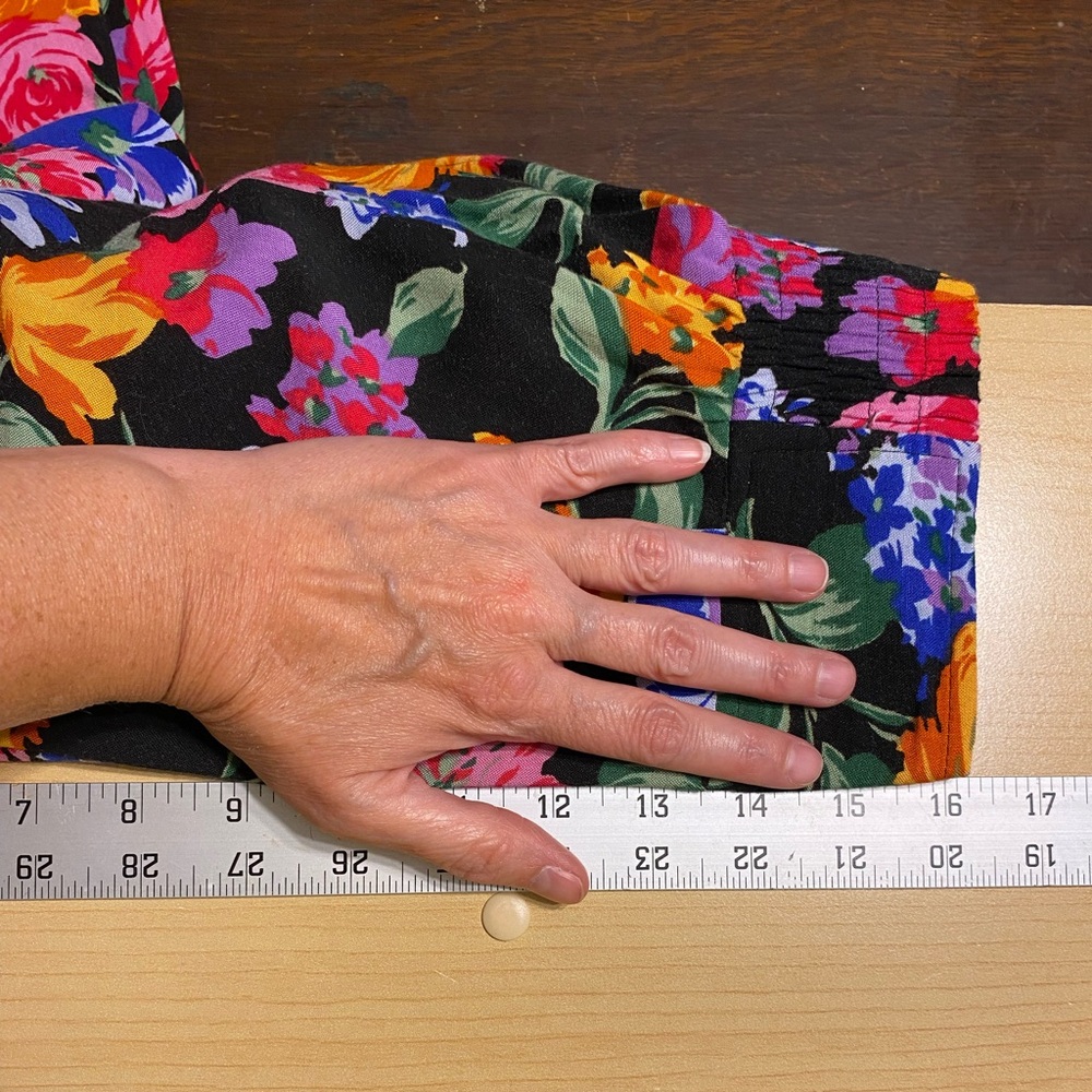 Vintage Gitano Floral Print High Waist Pleated Front Tapered Leg Ankle Pants M - Picture 7 of 8